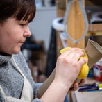Rebecca Perry at work. Yorkshire Artspace 2020
